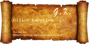 Gilicz Karolina névjegykártya